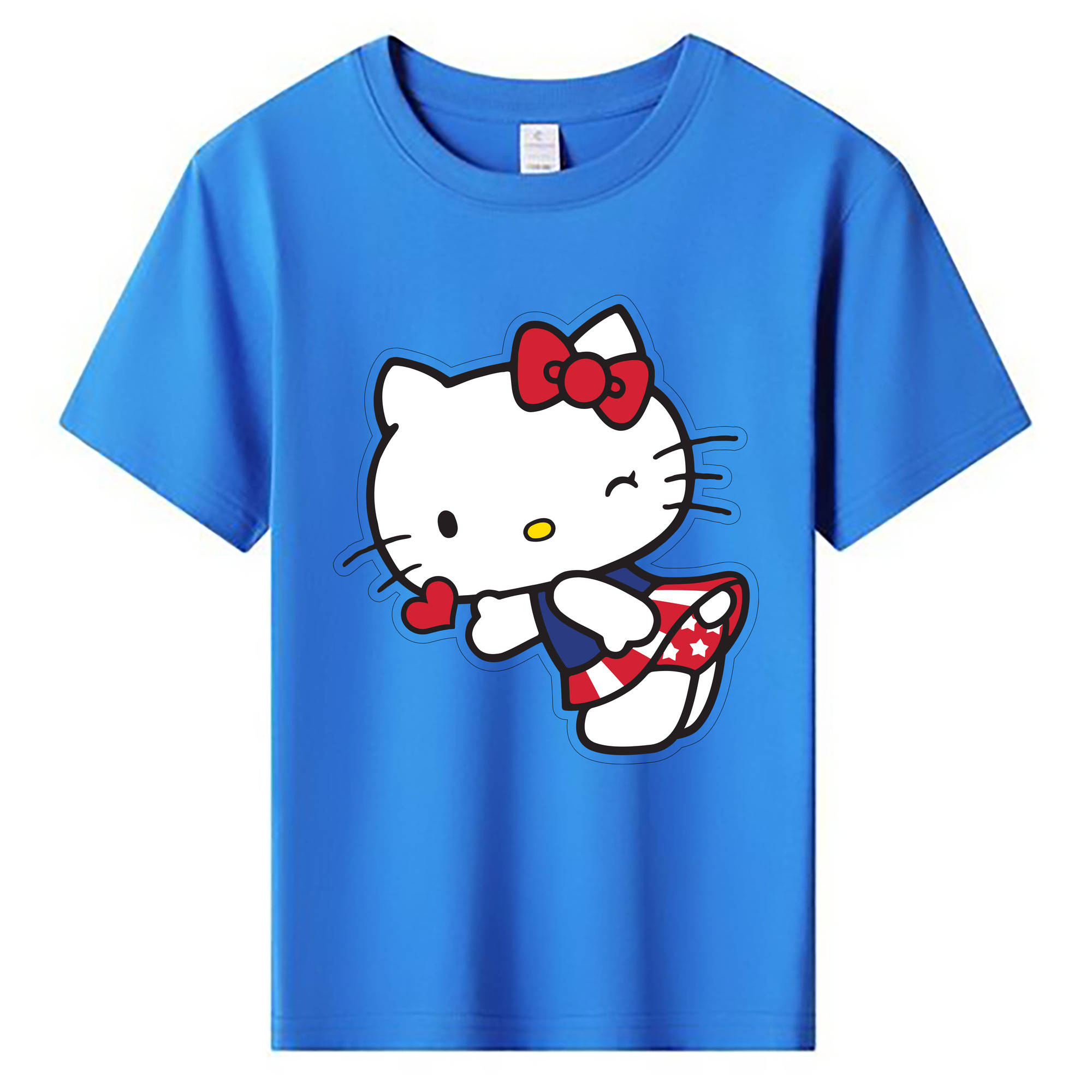 （画像用） Hello Kitty ハローキティ 綿100％キッズTシャツ（フロントプリント）